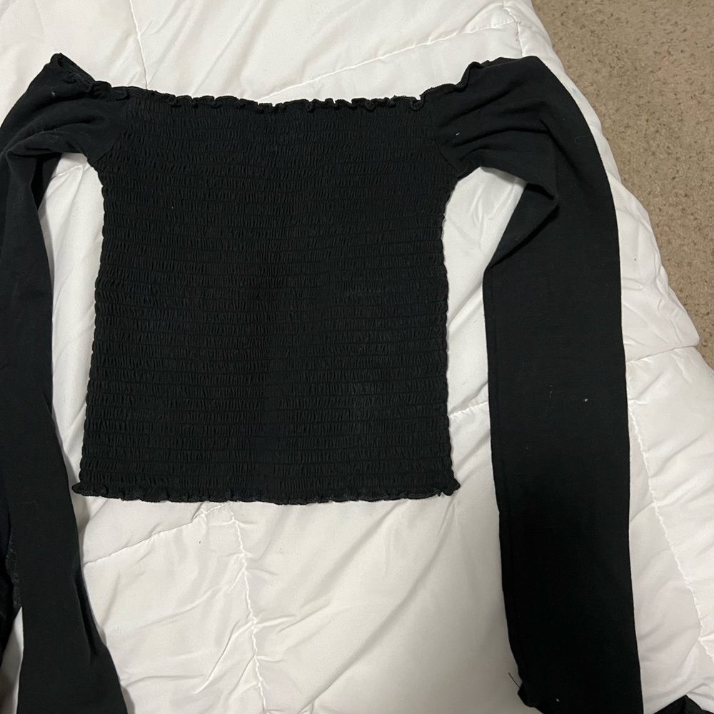Hollister Black off the shoulder sinched top, worn once